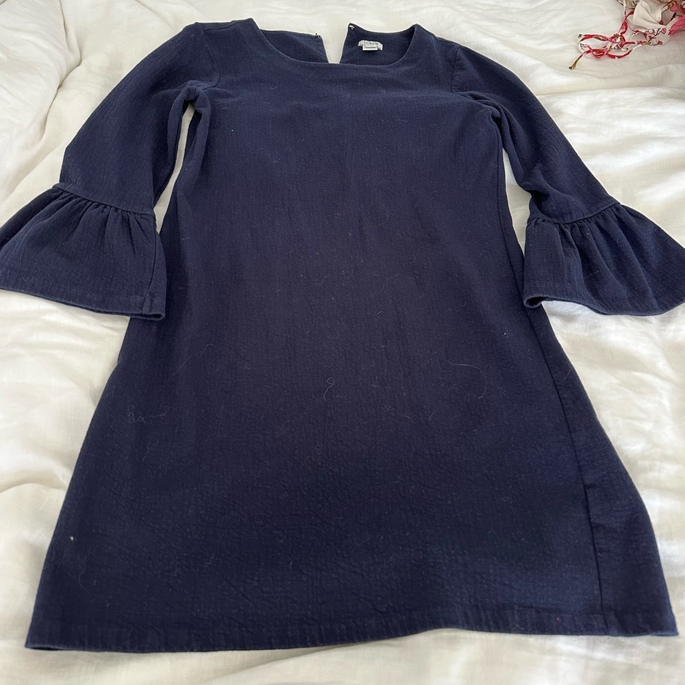 J.Crew Navy blue 3/4 length bell sleeve dress